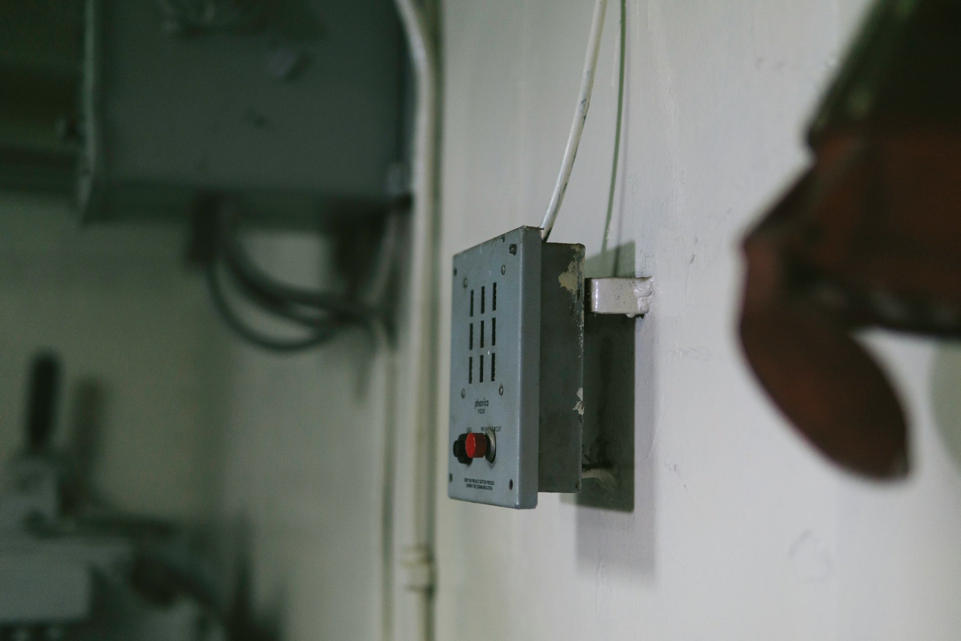 a wall mounted device on a wall in a room